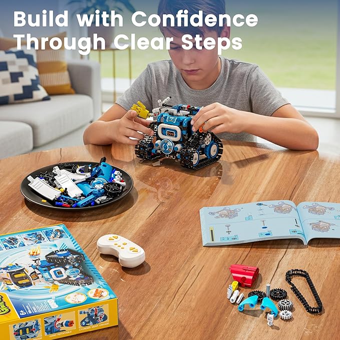 5 in 1 STEM Robotics Kit for Kids 8-12, APP & Remote Control Robot Building Kit, Science Project Kit & STEM Toys for Ages 8-13, Gifts for 8 Year Old Boys Girls