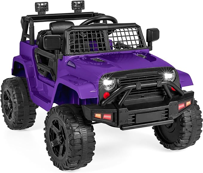 Best Choice Products 12V Kids Electric Vehicle Toy Ride On Car with Parent Remote Control for Toddlers, Seat Harness, 61 lbs Weight Capacity, Locking Doors, Spring Suspension, Bluetooth - Purple