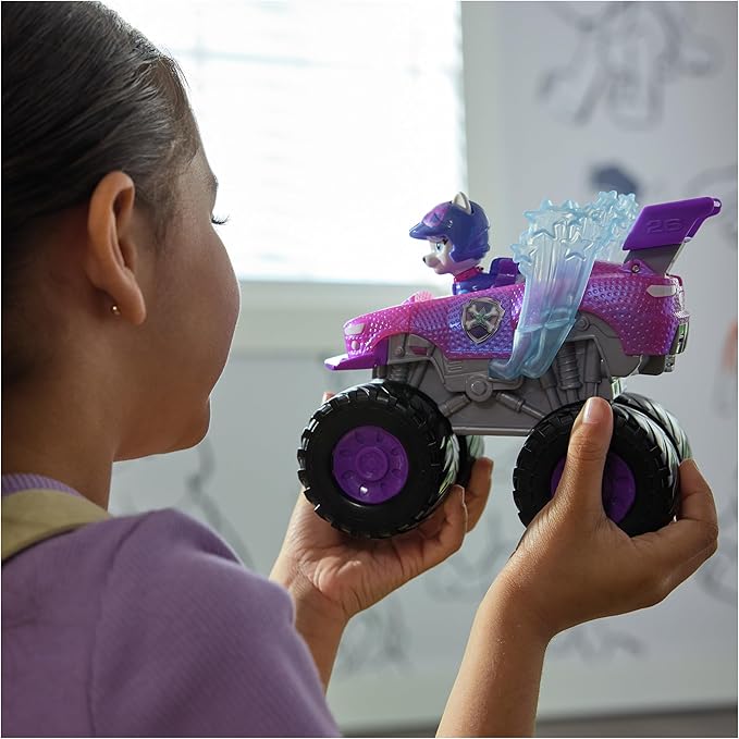 Paw Patrol: Rescue Wheels Roxi Monster Truck with Transformation and Collectible Action Figure, Toys for Boys and Girls Ages 3+