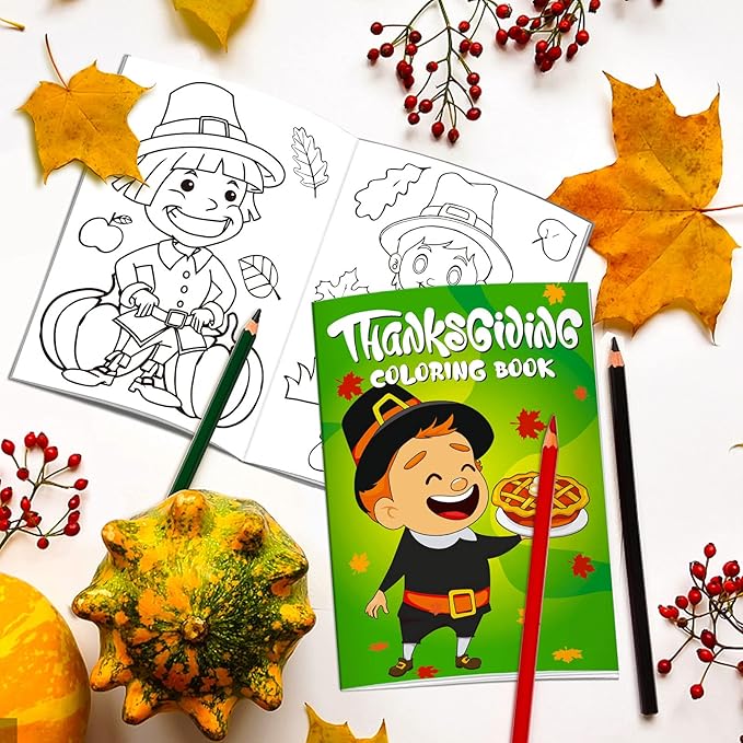 Omgouue 36Pcs Thanksgiving Coloring Books Kids Cute Thanksgiving Coloring Book for Kids All Ages Indoor Activities at Home Party Favors Gift Supplies