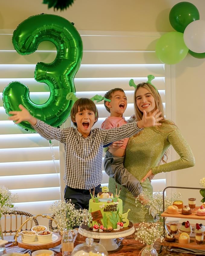 Green Number 13 Balloon 40 inch, 13 Number Balloons, 13th Green Birthday Decorations, 13 Year Old Girls Boys Party Supplies, St. Patrick's Day Games Theme Birthday Decorations