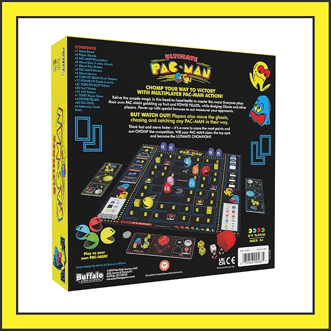 Buffalo Games Ultimate PAC-Man Board Game - Retro Arcade Classic - Official Licensed - 2-4 Players, Ages 8+