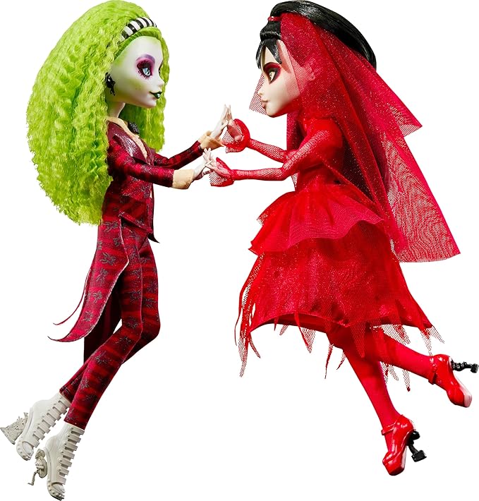 Monster High Skullector Beetlejuice Beetlejuice Doll 2-Pack, Collectible Betelgeuse and Lydia Deetz Set with Accessories and Displayable Packaging