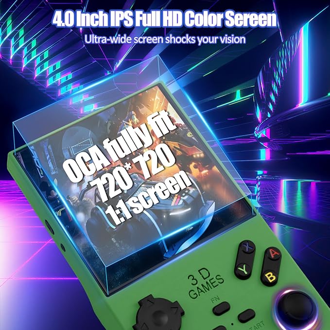 2026Newly Upgraded V40 MAX Retro Handheld Game Console with 256G Built-in 20000+ Classic Games, 4.0 Inch 4K HD IPS Screen Open Source Linux System, 4000mAh Battery, Portable Pocket Video Game Console