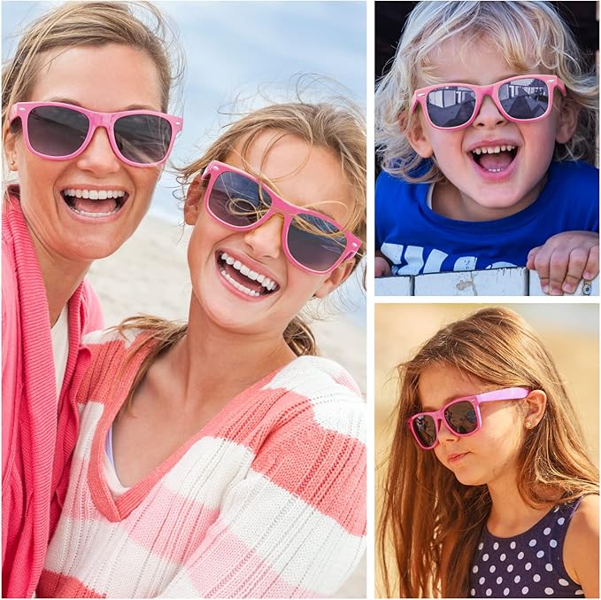 TUPARKA 12 Pack Sunglasses in Bulk for School, Birthday, Beach and Pool Party, Goody Bag Fillers, Pink