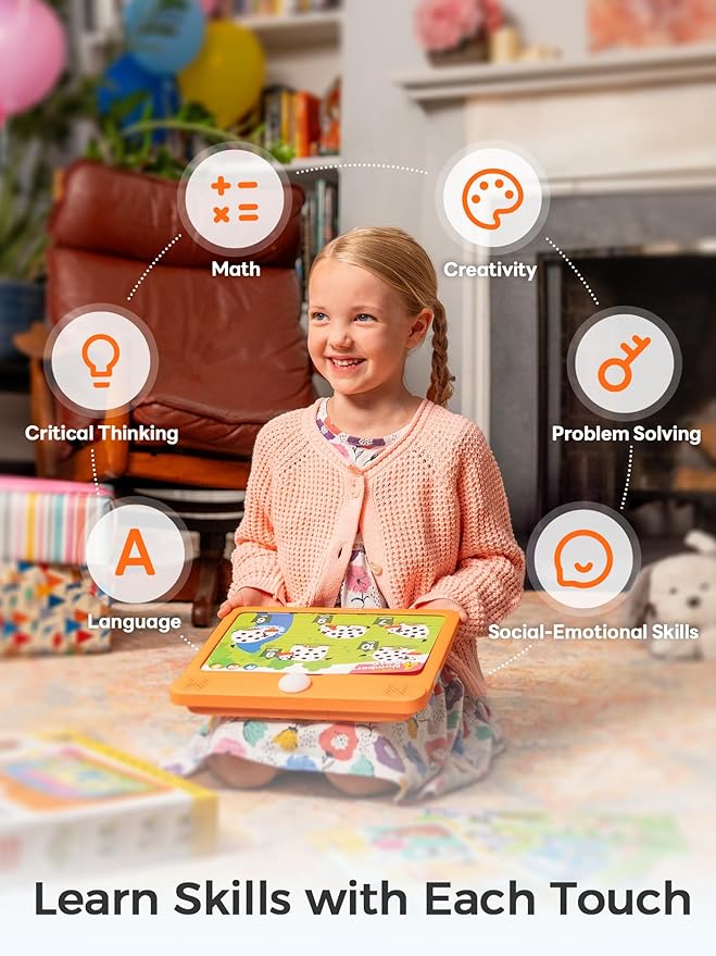 Think Academy Learning Pad - Learn to Read System with Flash Cards Inserted to Learn Alphabet, Numbers, Early Math, Logic, Nature and Daily Life, Educational Toys for 3 4 5 Years Old Boys Girls