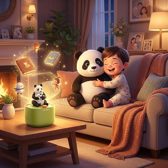 Magic AI Children's Storytelling Toy Machine -Dinosaur Island Adventures and Alex The Panda's Journey Home Personalized Interactive Stories with Smart Q&A, Fun Character Toys