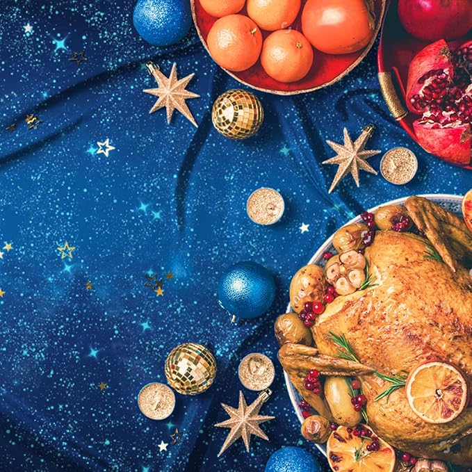 Gatherfun Space Tablecloth Space Stars Theme Party Supplies Starry Night Tablecloth Waterproof Plastic Galaxy Table Cover for Birthday Party Decorations 54x108 Inch 3PCS