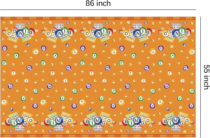 Bingo Decorations Party Tablecloth, 3 Pack Disposable Bingo Birthday Party Supplies Table Cover, 55in x 86in
