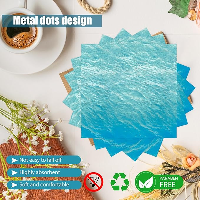 96 Pcs Ocean Sea Plates and Napkins Party Supplies, Ocean Waves Paper Plates Napkins and Forks Disposable Tableware Set for Summer Baby Shower Birthday Party Decorations Serves Serves 24 (Ocean)