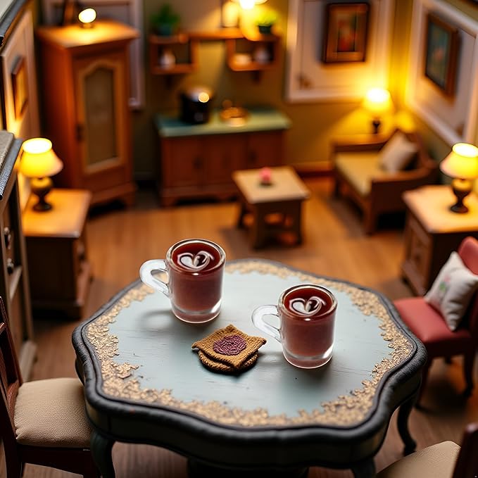 2 Pcs Miniature Coffee Cups Model Dollhouse Ornament Dollhouse Decoration Mini Decor Doll House Accessories Random Color Miniature Dollhouse Accessories