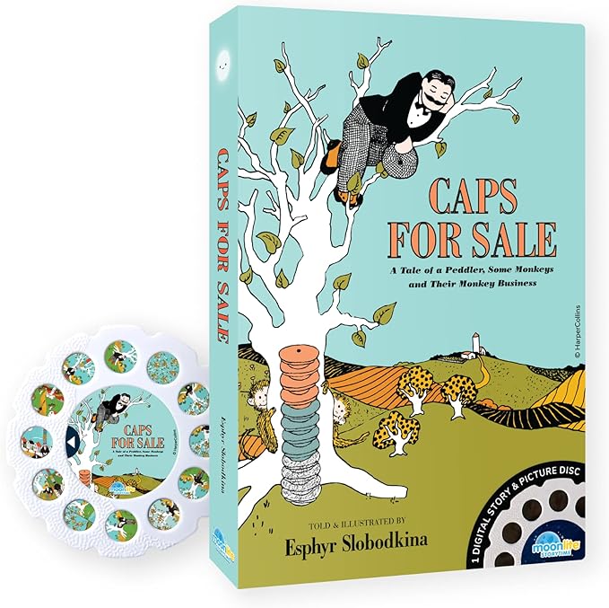 Moonlite Storytime - Caps for Sale Storytime Disc - A Magical Way to Read Together - Projector Sold Separately - Digital Story w/ Sound FX - Learning Gifts for Kids Ages 1 Year & Up