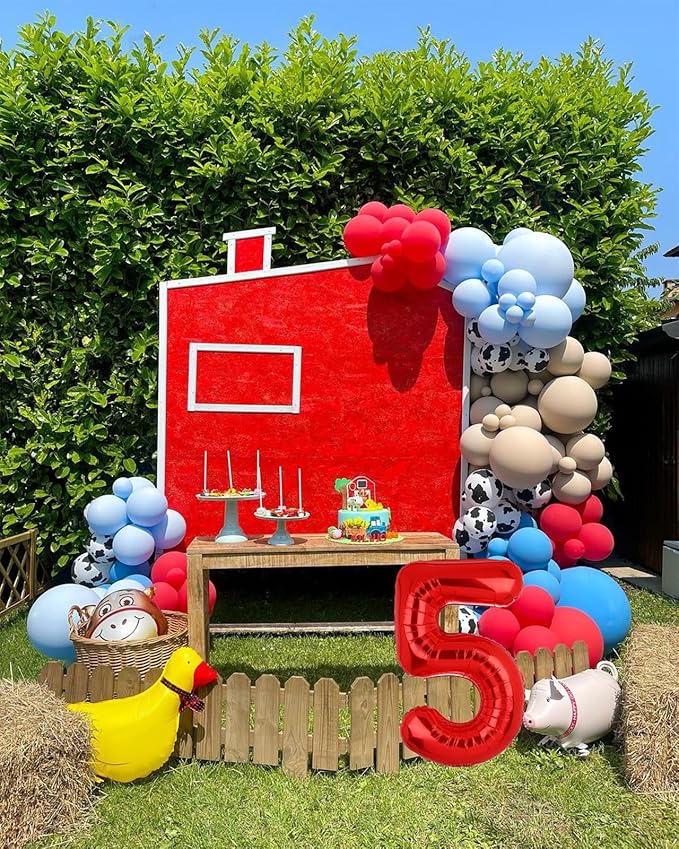 40 Inch 5 Red Number Balloons Mylar Foil Helium Digital Balloons Baby Shower 5st Birthday Party Decor Supplies