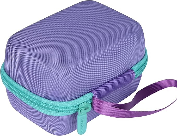 Hard Case Compatible with Yoto Mini Kids Audio Music Player Children Speaker Plays Audiobook Cards Radio (Purple + Teal Case)