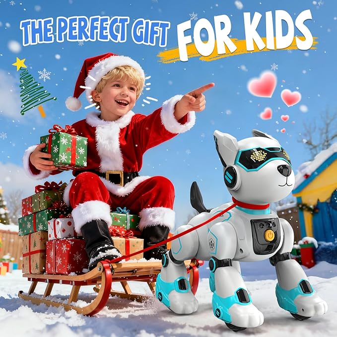 Robot Dog Toys for Kids, Remote Control Dog Robot, Voice & Touch Control, Programmable Interactive Robotic Puppy Toy, Sing, Dance, Rechargeable Robo Pet for Boys Girls Ideas
