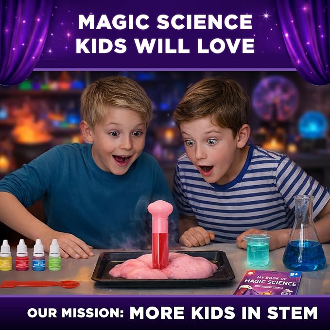 Doctor Jupiter Magic Science Kit, Chemistry Set for Kids Ages 8-10-12-14 | Easter, Birthday Gift Ideas for 8+ Boys and Girls | Toy STEM Kit with 10 Science Experiments, Magic Tricks