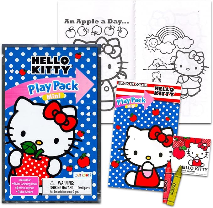 Hello Kitty Mini Party Favors Set for Kids - Bundle With 24 Grab n Go Play Packs, Coloring Pages, Stickers and More (Birthday Party Supplies)
