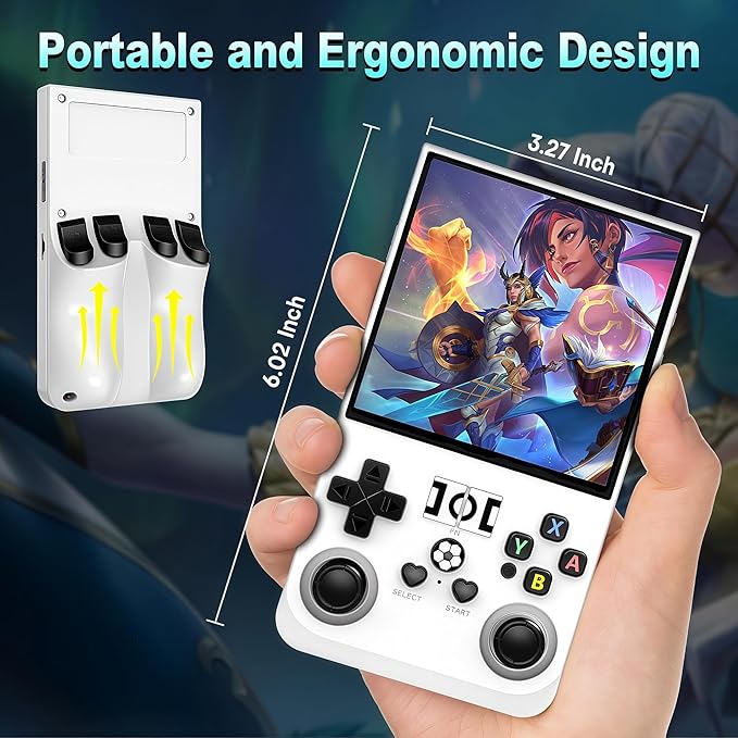 R36MAX Retro Handheld Game Console,4.0" HD IPS Screen,Open Source Linux System,18000+Preloaded Games,64GB Memory,4000mAh Battery Portable Gaming with Gift Card & Premium Bag (Red 64Gb)
