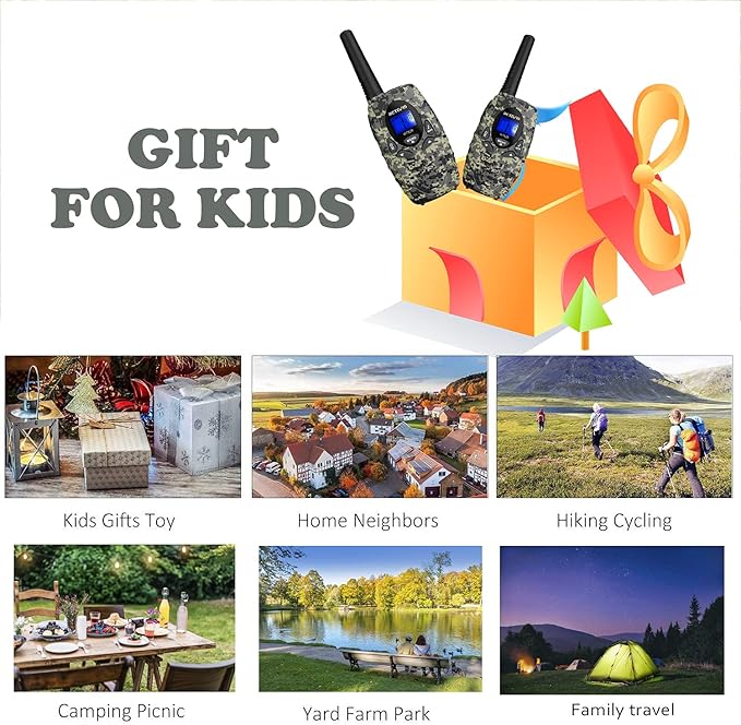 Retevis RT628 Kids Walkie Talkies Rechargeable, Army Toys for Boys Age 6 8-12, 22CH VOX 2 Way Radio Walkie Talkie for Christmas Birthday Gifts Outdoor Scavenger Game Camping(Camouflage, 2 Pack)