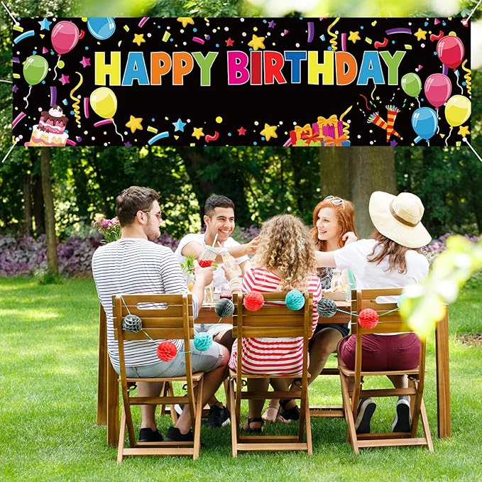 Personalized Birthday Banner Make Your Own Banner Backdrop Custom Birthday Banner Name DIY Colorful Happy Birthdays Banner with Alphabet Stickers for Birthdays Party Backdrop Decoration