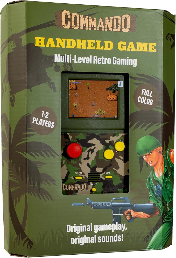 Commando Handheld Retro Game. Full Color 2.5" Screen. Original Gameplay & Sounds.