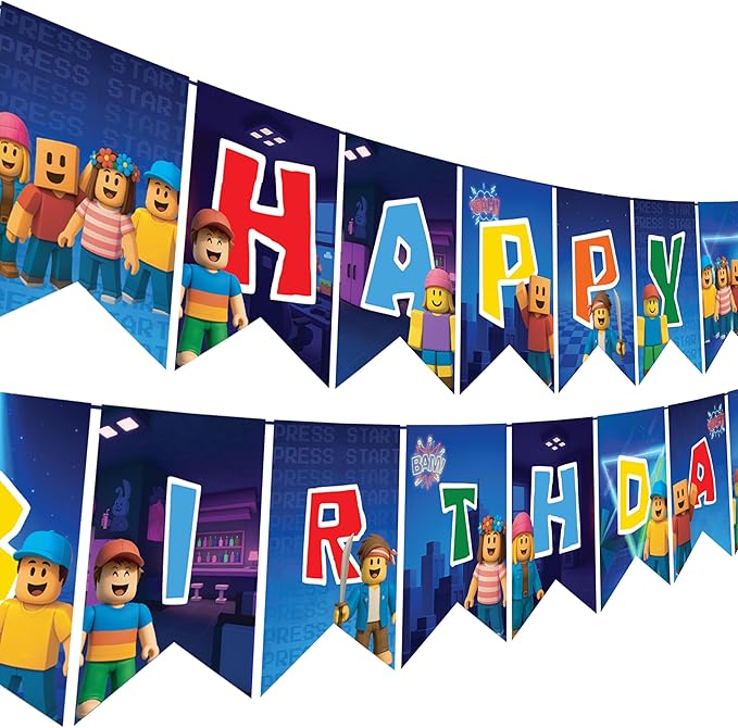 Video Game Birthday Decorations Happy Birthday Banner for Boys 10ft Pixel Backdrop Villager Gaming Birthday Party Decorations Video Game Backdrop for Kids Miner Boys Bdy Party Decorations