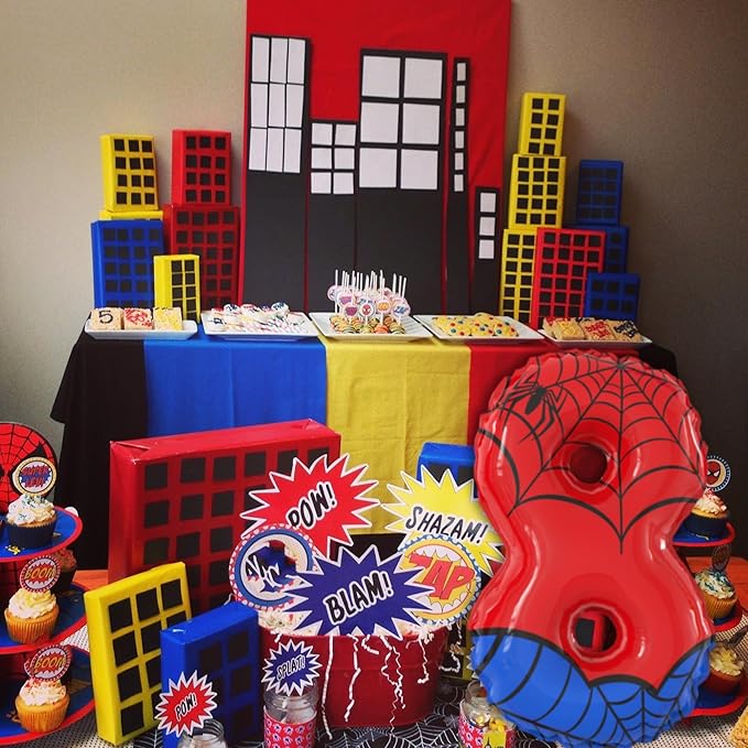 40 Inch Giant Spider Theme Number Foil Balloons - Large Number 8 Balloons for Kids' Birthday Anniversary Party Decorations Supplies (Numbers 0-9 Available)