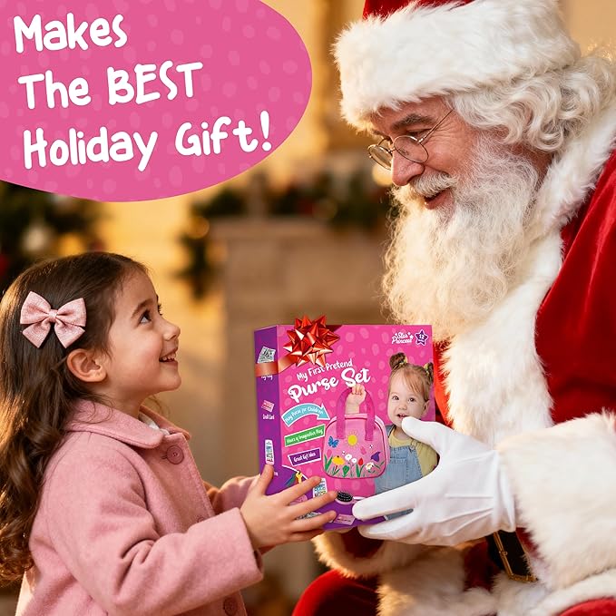 Play Purse for Toddlers - Toddler Girl Toys 2-3 Years Old with Accessories, Pretend Makeup, Keys, Smartphone, Toddler Toy Purse for Little Girls - Birthday Gift for Toddlers Girls 18 Months + - Pink