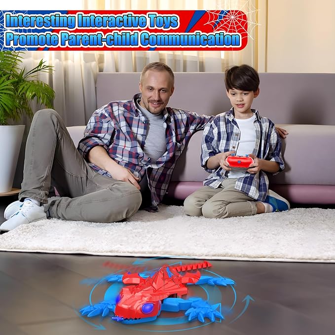 TWFRIC Wall Climbing Gecko Lizard: The Rechargeable Remote Control Car Toy - Exciting RC Crawlers for Kids Ages 6 & Up! Unlock Endless Fun! Perfect for Halloween, Christmas & Birthday Gifts! (Red)