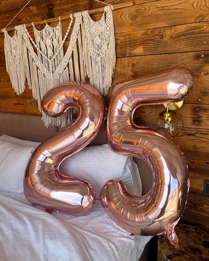 Rose Gold 5 Balloon, Number Balloons 40 Inch, 5th Birthday Balloon Decorations, Rose Gold Party Supplies, 5 Number Balloons, Number 5 Balloon