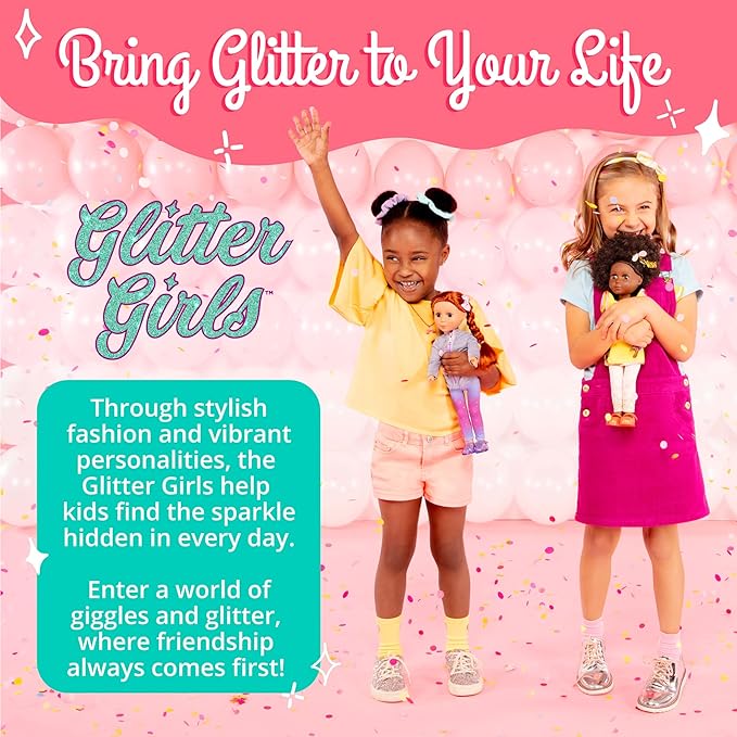 Glitter Girls – 14-Inch Doll Accessories – Sleepover Party & Backpack Set – Tie – Dye Sleeping Bag, Rainbow Pillow & Pizza Play Food – 3+ Years– Children’s Toys