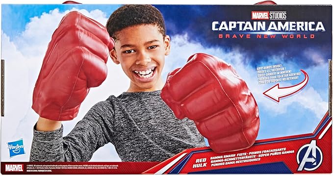 Marvel Avengers Captain America: Brave New World Red Hulk Gamma Smash Fists, Soft Foam Role Play Toy, Super Hero Toys for Kids Ages 5 and Up