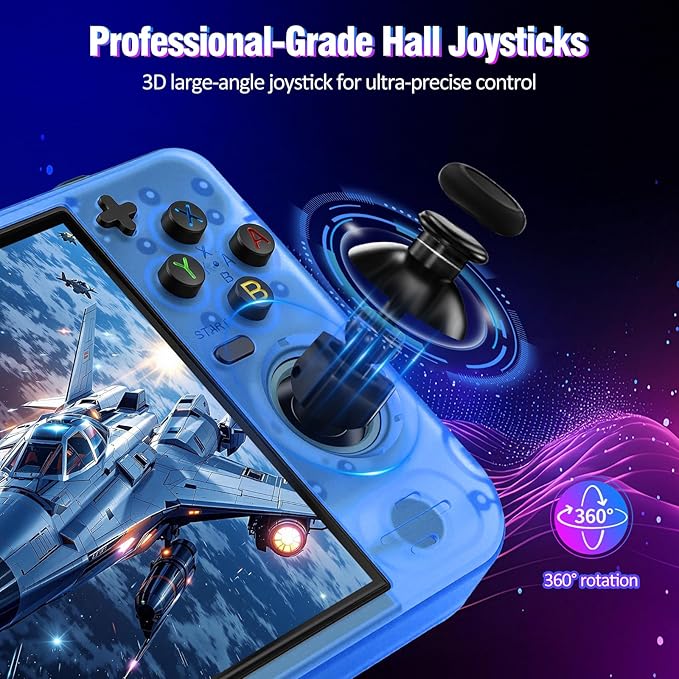 RF40H Handheld Game Console, 4.0" Retro Gaming Console Preloaded 20,000+ Classic Games, Open Source Linux System, Support WiFi Online Play, Portable Pocket Hand Held Video Game (Transparent Blue)