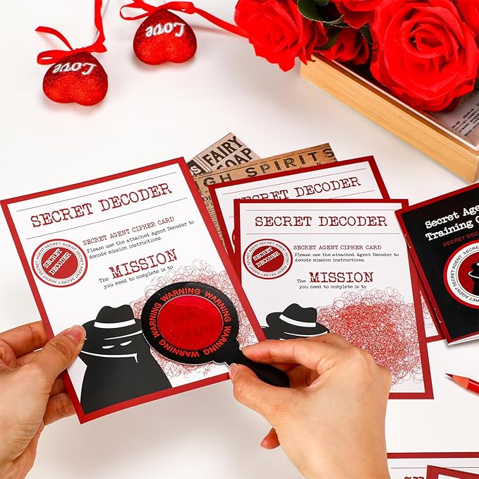 ReliThick 25 Sets Detective Party Favors Spy Secret Kit Escape Room Birthday Party Decoder with Agent Training Camp Notepads Cards Pens Treat Bags Stuffers Piñata Filler Classroom Prizes