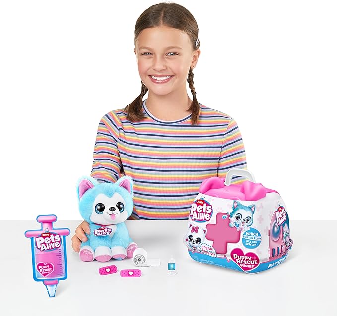 Pets Alive Pet Shop Surprise S3 Puppy Rescue (Wole Dog) by ZURU Surprise Puppy Plush, Ultra Soft Plushies, Compound Surprises Inside, Interactive Toy Pets, Electronic Speak and Repeat