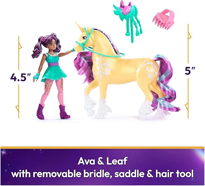 Unicorn Academy, Ava & Leaf with 2 Accessories & Hair Tool, Dolls & Unicorn Toys for Girls Ages 4 and up
