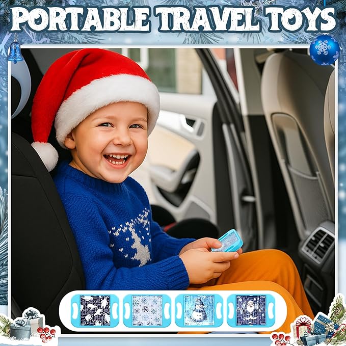 36 Pcs Mini Maze Puzzle Bulk for Kids Small Maze Cubes Game Educational Handheld Puzzle Travel Games Classroom Exchange Gifts for Students Adult(Winter)
