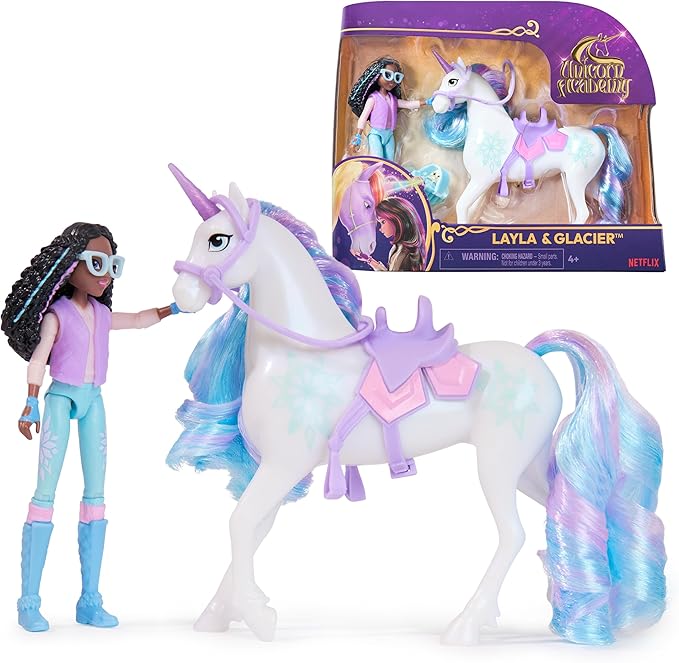 Unicorn Academy, Layla & Glacier with 2 Accessories & Hair Tool, Dolls & Unicorn Toys for Girls Ages 4 and up