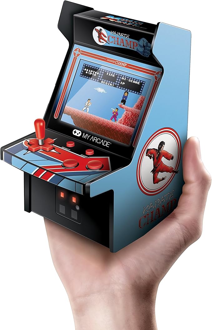 My Arcade Karate Champ Micro Player Arcade Machine: Fully Playable, 6.75 Inch Collectible, Color Display, Speaker, Volume Buttons, Headphone Jack - Electronic Games