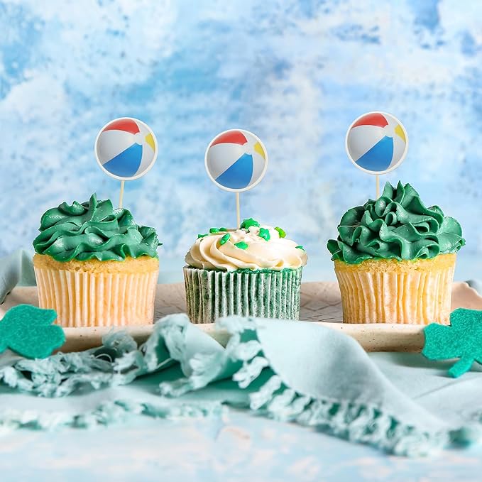 Gyufise 36 Pack Beach Volleyball Cupcake Toppers Star Sports Ball Cupcake Picks Baby Shower Beach Volleyball Sports Players Theme Birthday Party Cake Decorations Supplies