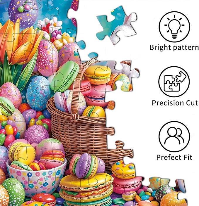 1000 Piece Puzzles for Adults, Easter Puzzle, Colorful Easter Jigsaw Puzzle 1000 Pieces for Adults Seniors, Fun Decor Challenging Family Games Holiday Party Gifts -1:1 Poster