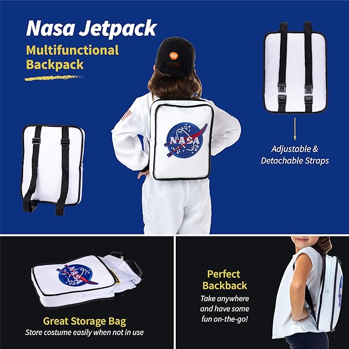 Born Toys Pretend Play Costumes for Kids Ages 3-7, Washable Toddler Dress Up Clothes for Play (Astronaut)