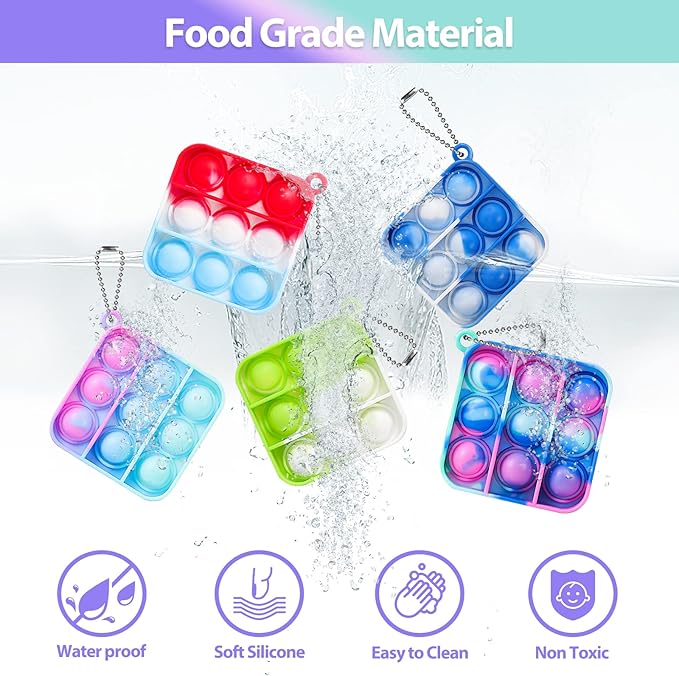 Pop Fidget Toys Bulk Its Party Favors for Kids 4-8 8-12 30 Pack Mini Pop Keychain It Easter Basket Stuffers Egg Fillers Small Fidgets for Classroom Prizes Student Gifts Birthday Goodie Bag Stuffers