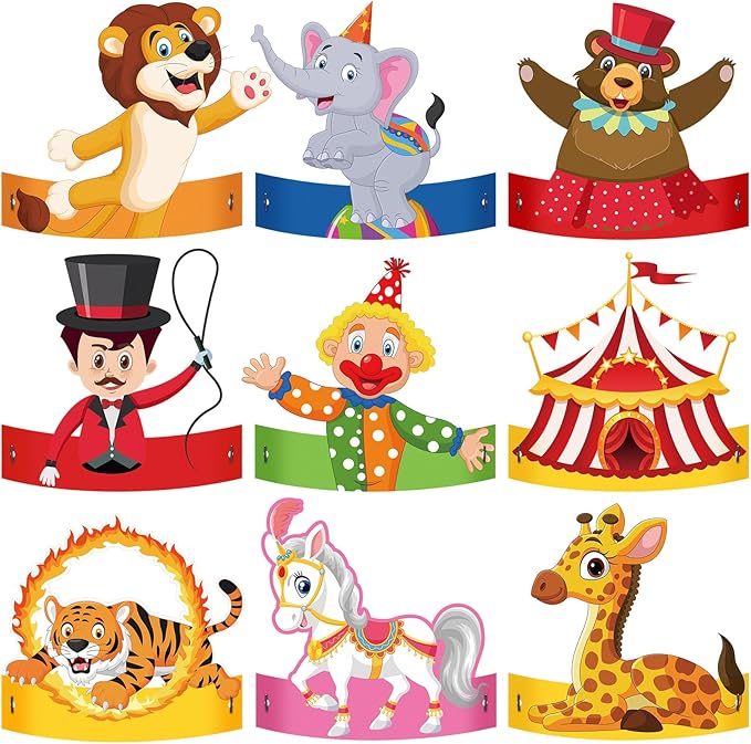 24 Pcs Party Hats for Kids Paper Headbands Crown for Boys Girls, Birthday Party Decoration Favors
