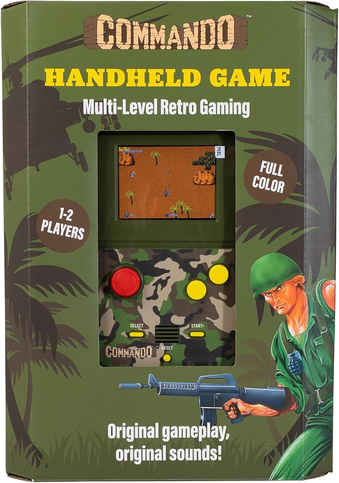 Commando Handheld Retro Game. Full Color 2.5" Screen. Original Gameplay & Sounds.