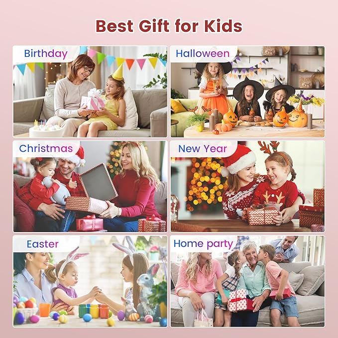 Mini Karaoke Machine for Kids,Portable Bluetooth Speaker with 2 Wireless Microphones,Toddler Music Player Toys,Easter Birthday Gifts for 3,4,5,6,7,8,9,10,11,12+Years Old Girls Boys (Pink)