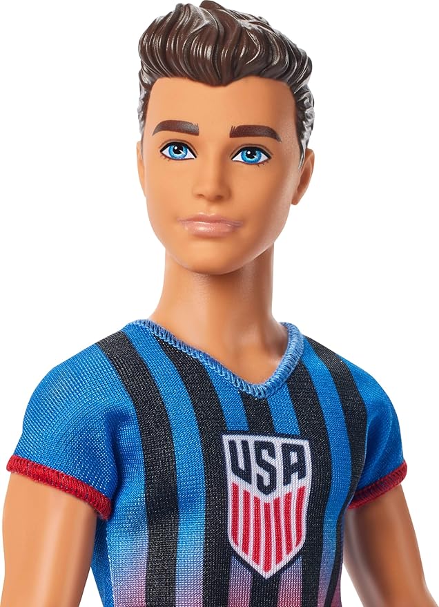 Barbie Careers USSF Soccer Fashion Ken Doll Dressed in Removable Sport-Themed Outfit & Shoes with Accessories