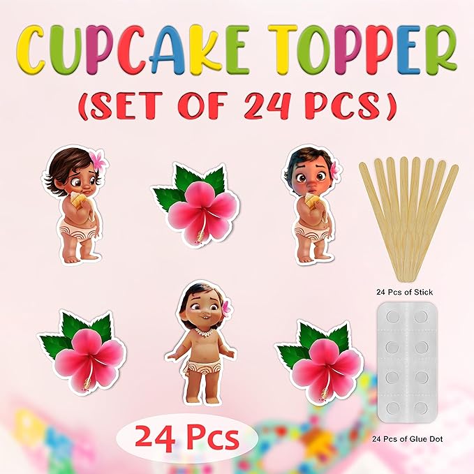 Bby Mna Cupcake Topper - Elegant Dessert Decoration | Ocean Theme Party Decor | Stylish & Reusable Cupcake Topper for Birthday Celebrations