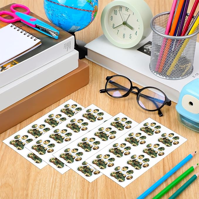 120 Pairs Digital Camouflage Eye Black Bulk Tiger Paw Football Stickers Sport Glitter Eyeblack Sticker Team Spirit Accessories for University College Game Day Sport Fan Themed Party Supply