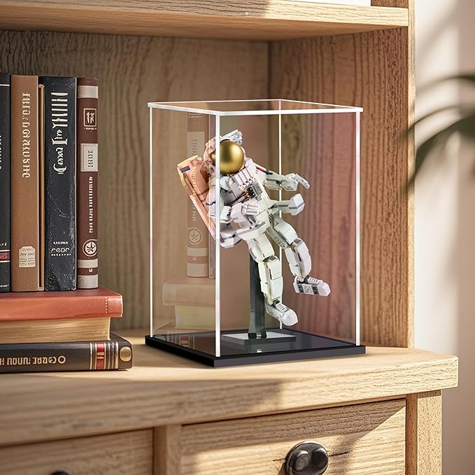 Acrylic Display Boxes for Collectibles Assemble Clear Acrylic Box Dustproof Protection Glass Case for Display Action Lego Figures Doll (10x6x6 inch; 25x15x15 cm)